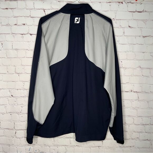 Footjoy 1/2 Zip Golf Pullover Long Sleeve Windshirt Navy Silver Size L - Picture 12 of 13